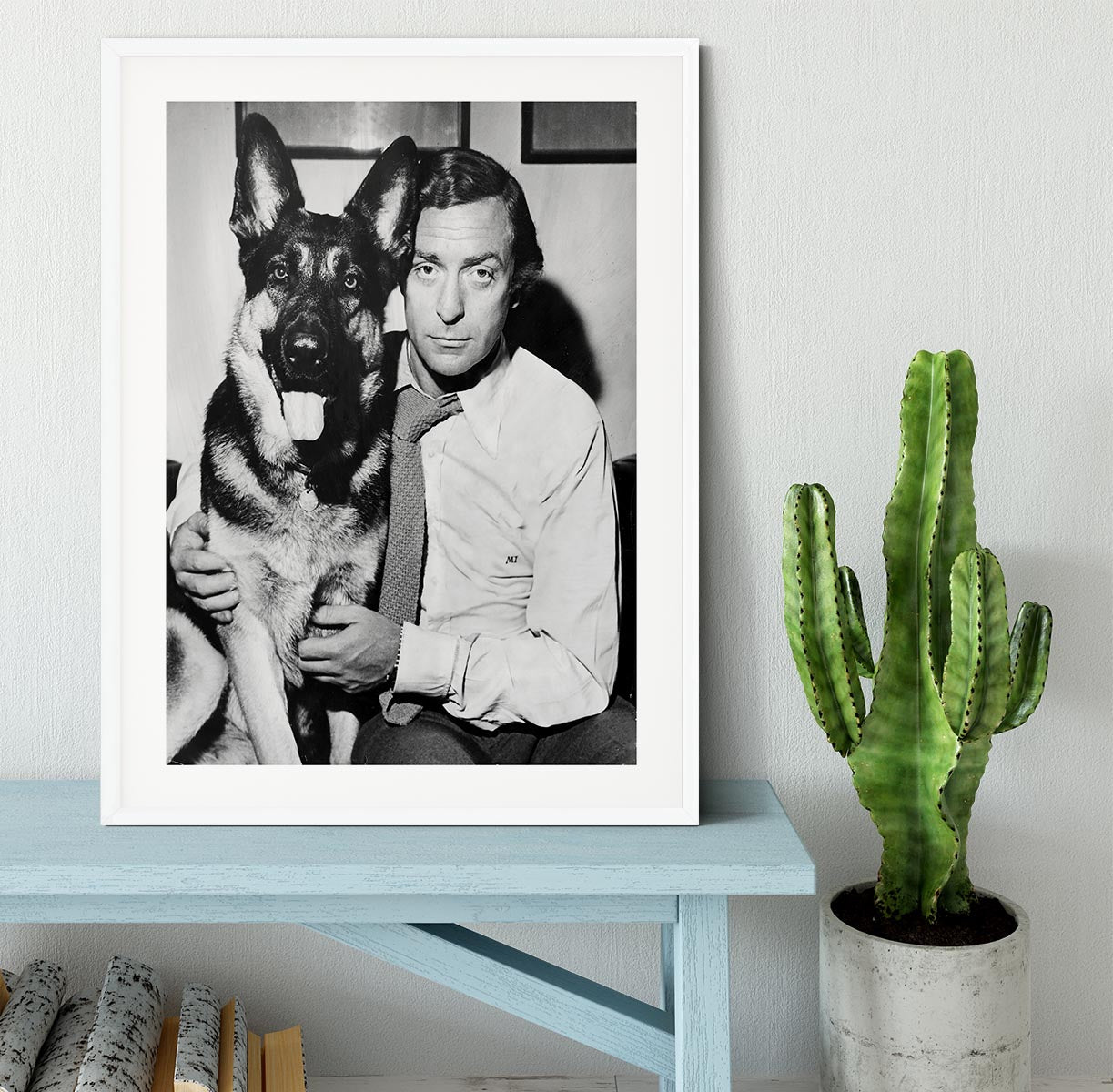 Michael Caine and dog Framed Print - Canvas Art Rocks - 5