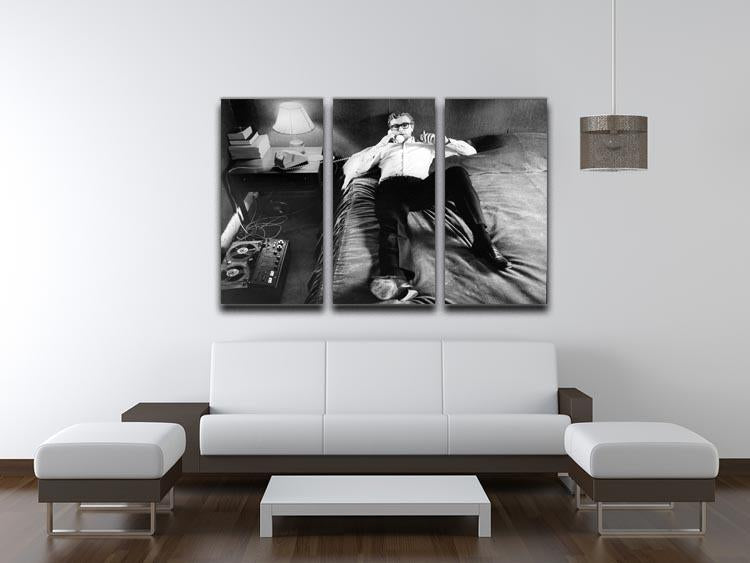 Michael Caine relaxing at home 3 Split Panel Canvas Print - Canvas Art Rocks - 3