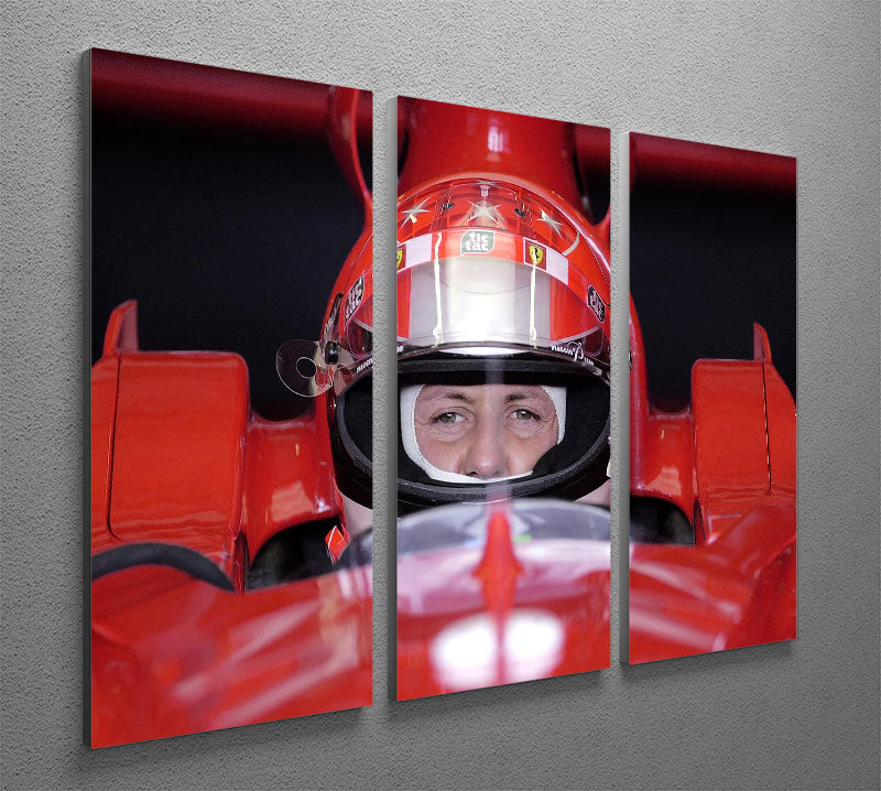 Michael Schumacher 2001 3 Split Panel Canvas Print - Canvas Art Rocks - 2