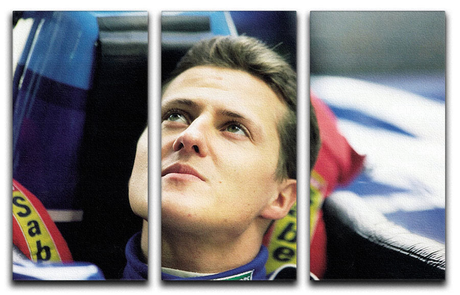 Michael Schumacher in 1995 3 Split Panel Canvas Print - Canvas Art Rocks - 1