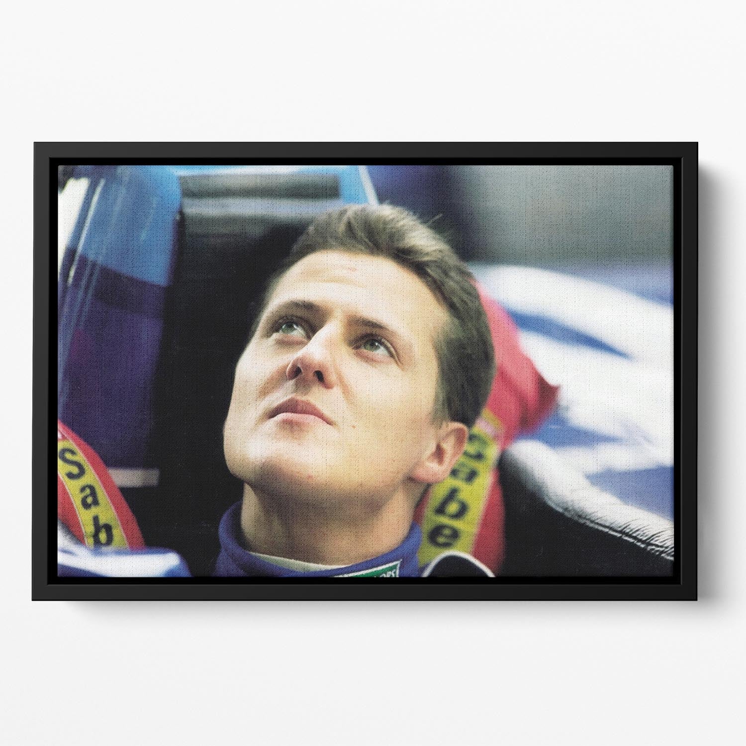 Michael Schumacher in 1995 Floating Framed Canvas - Canvas Art Rocks - 2