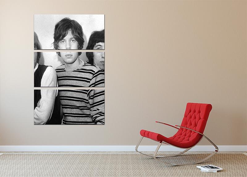 Mick Jagger and mates 3 Split Panel Canvas Print - Canvas Art Rocks - 2