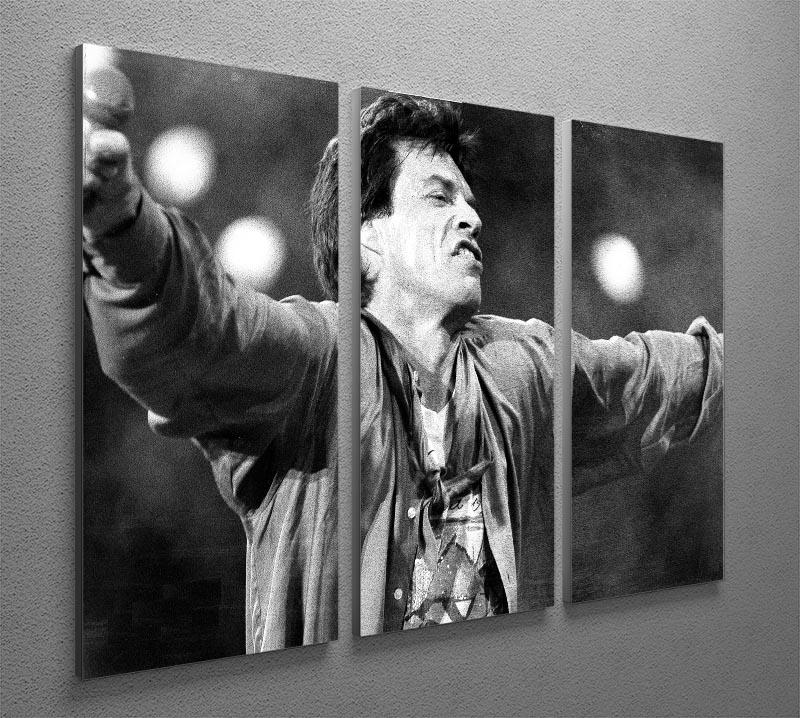 Mick Jagger arms up 3 Split Panel Canvas Print - Canvas Art Rocks - 2