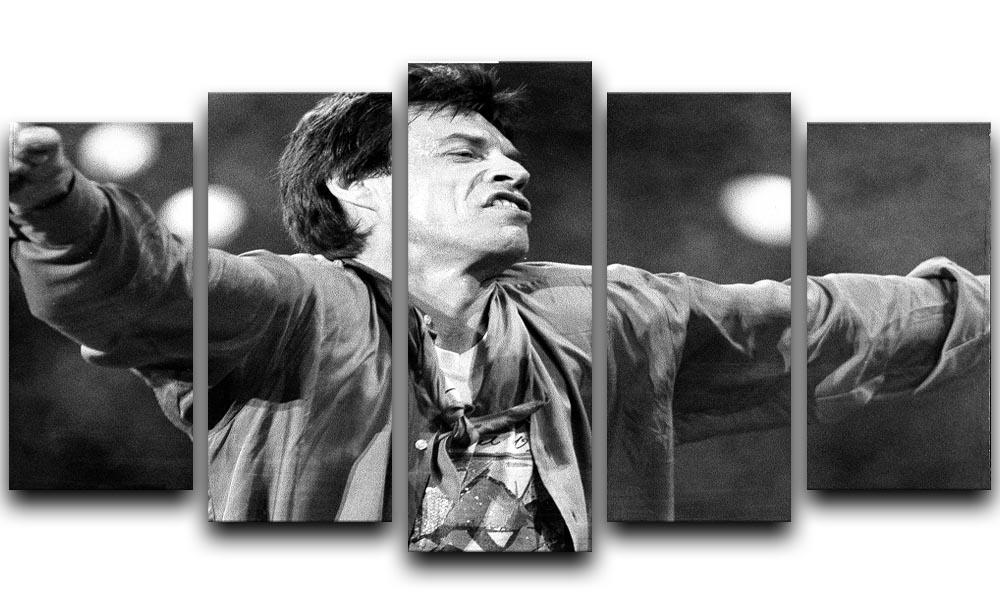 Mick Jagger arms up 5 Split Panel Canvas  - Canvas Art Rocks - 1