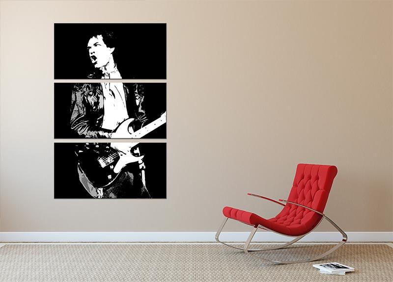 Mick Jagger at Shea Stadium 3 Split Panel Canvas Print - Canvas Art Rocks - 2