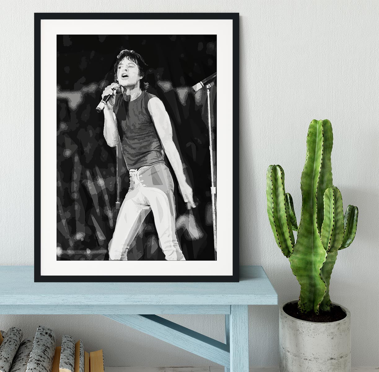 Mick Jagger at Wembley Stadium Framed Print - Canvas Art Rocks - 1