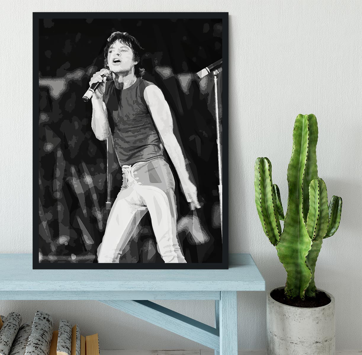 Mick Jagger at Wembley Stadium Framed Print - Canvas Art Rocks - 2