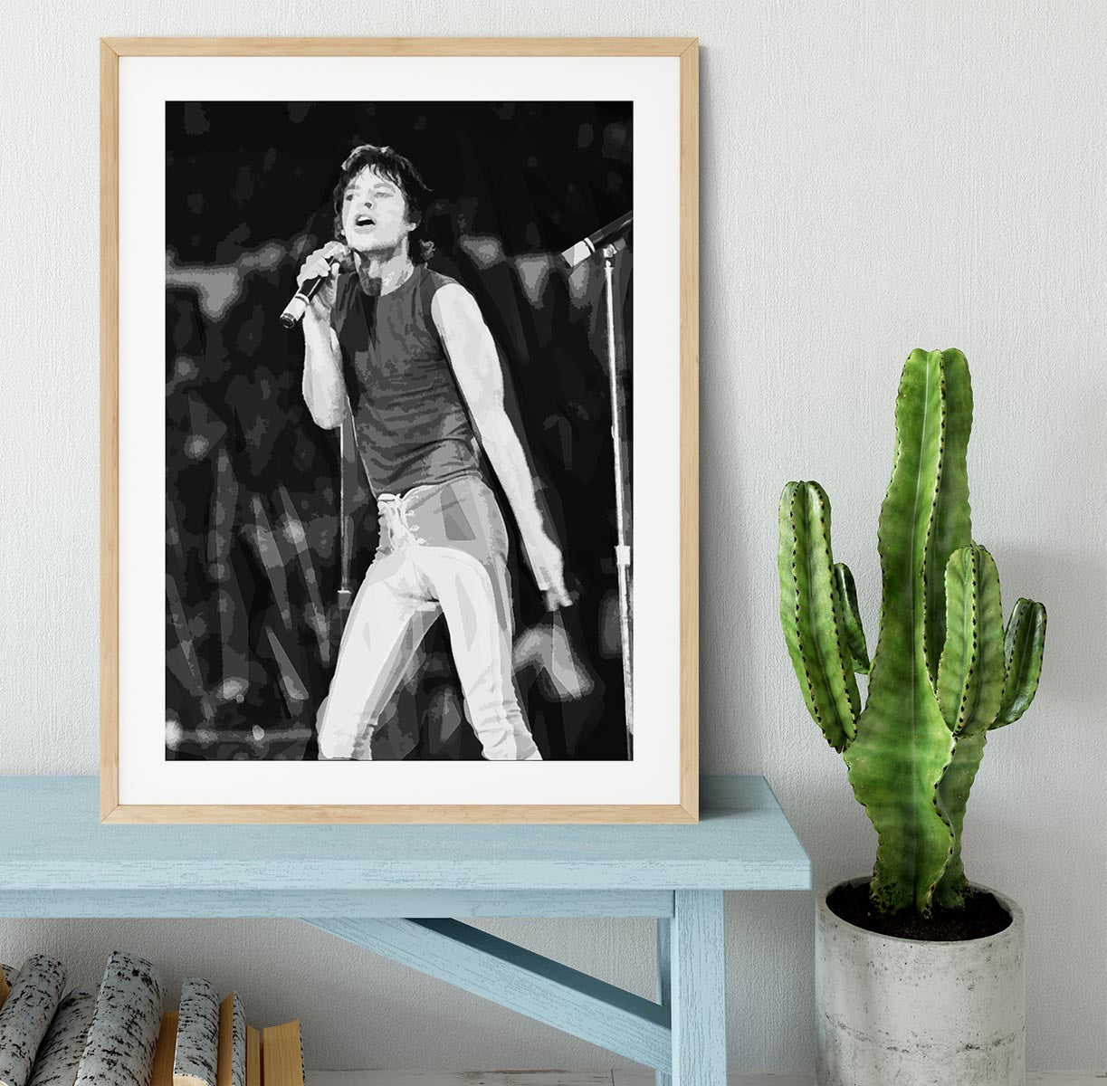 Mick Jagger at Wembley Stadium Framed Print - Canvas Art Rocks - 3