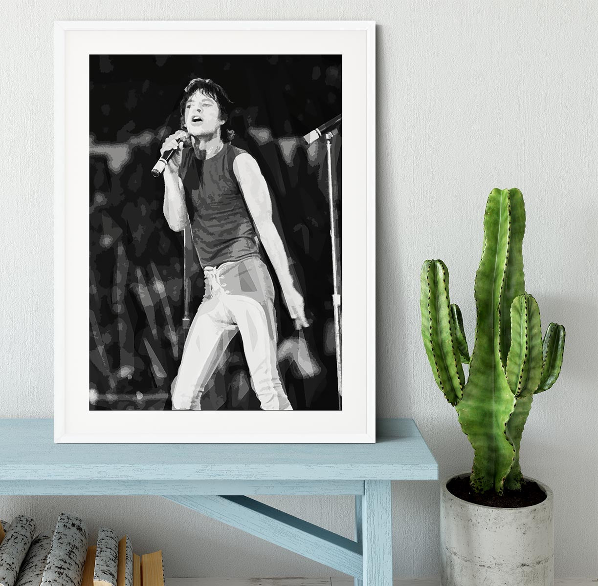 Mick Jagger at Wembley Stadium Framed Print - Canvas Art Rocks - 5