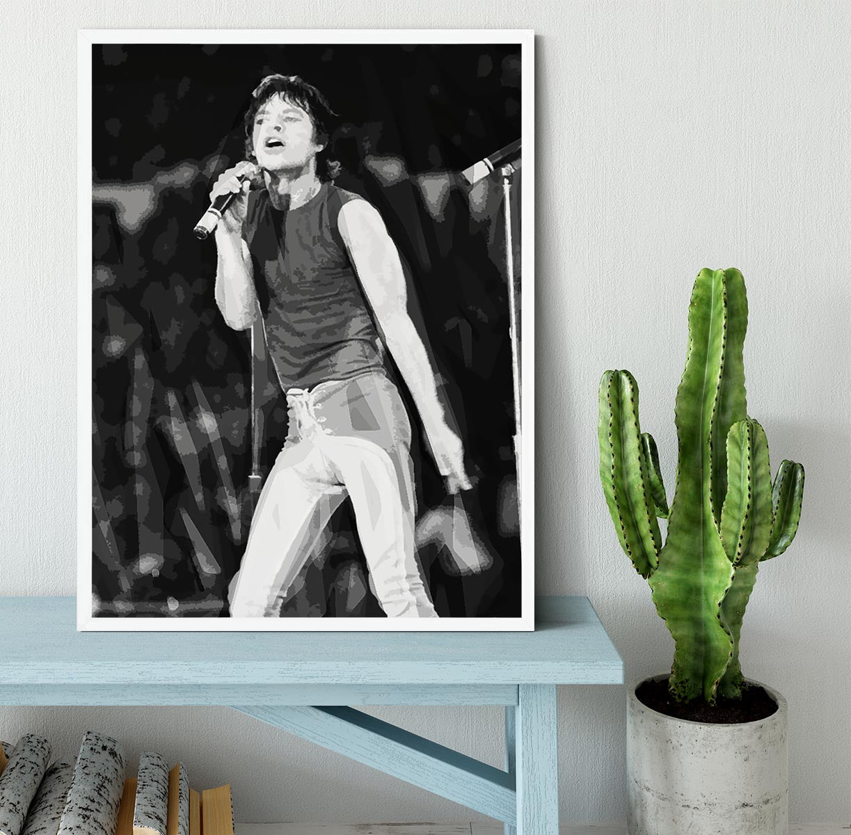 Mick Jagger at Wembley Stadium Framed Print - Canvas Art Rocks -6