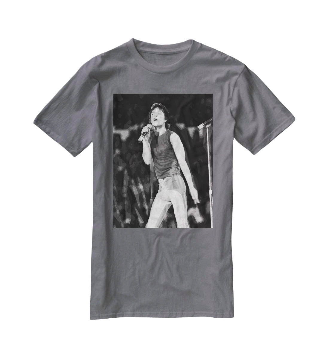 Mick Jagger at Wembley Stadium T-Shirt - Canvas Art Rocks - 3