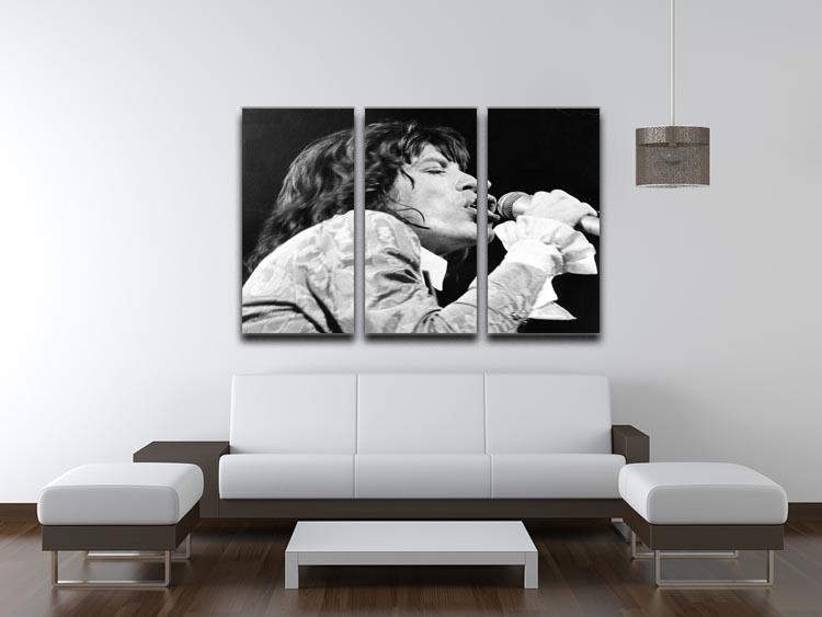 Mick Jagger belts it out 3 Split Panel Canvas Print - Canvas Art Rocks - 3
