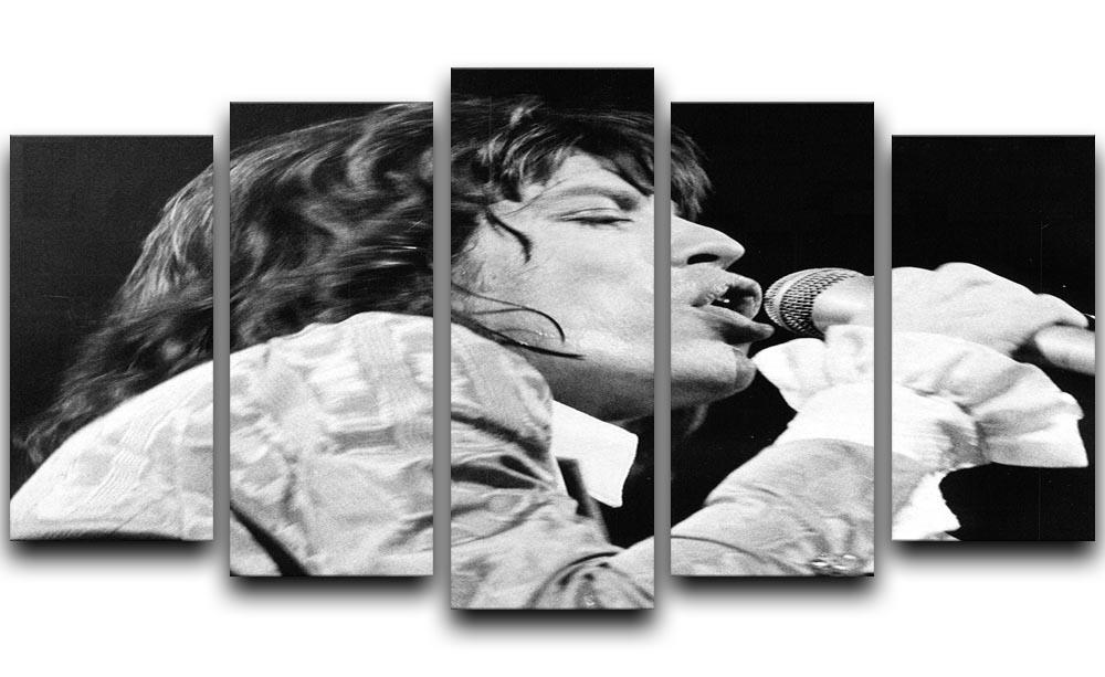 Mick Jagger belts it out 5 Split Panel Canvas  - Canvas Art Rocks - 1