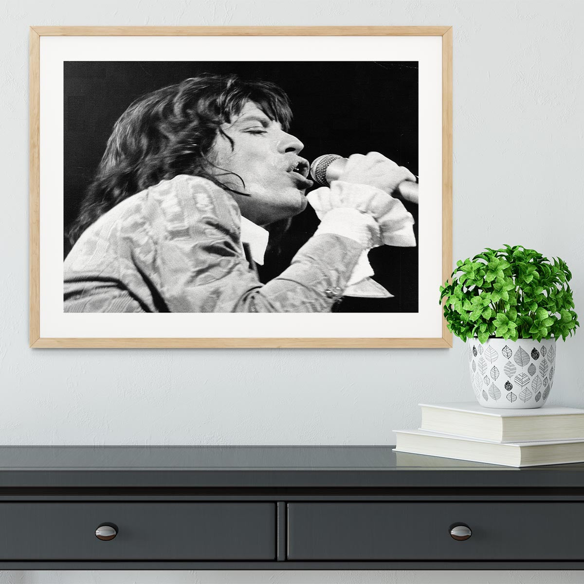 Mick Jagger belts it out Framed Print - Canvas Art Rocks - 3