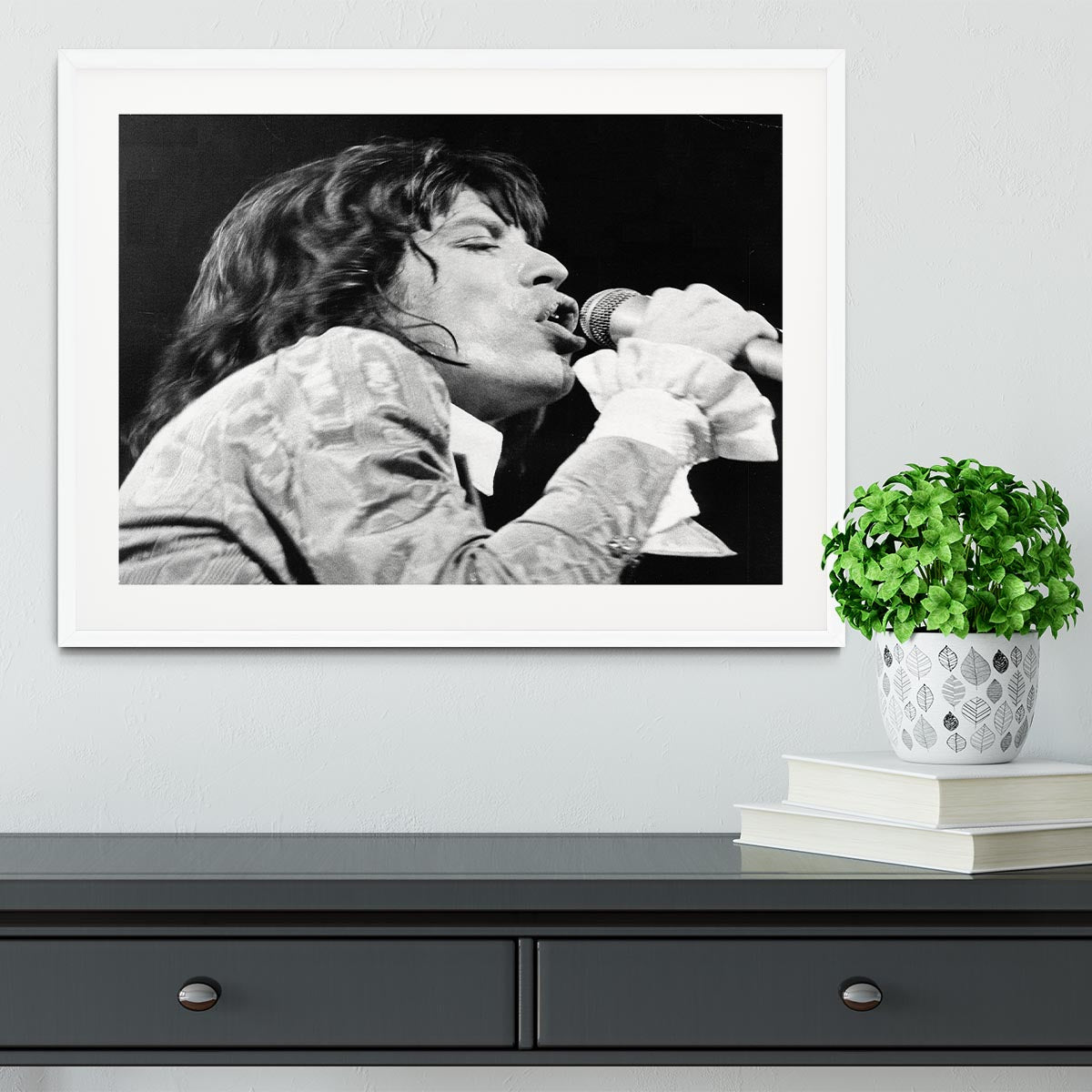 Mick Jagger belts it out Framed Print - Canvas Art Rocks - 5
