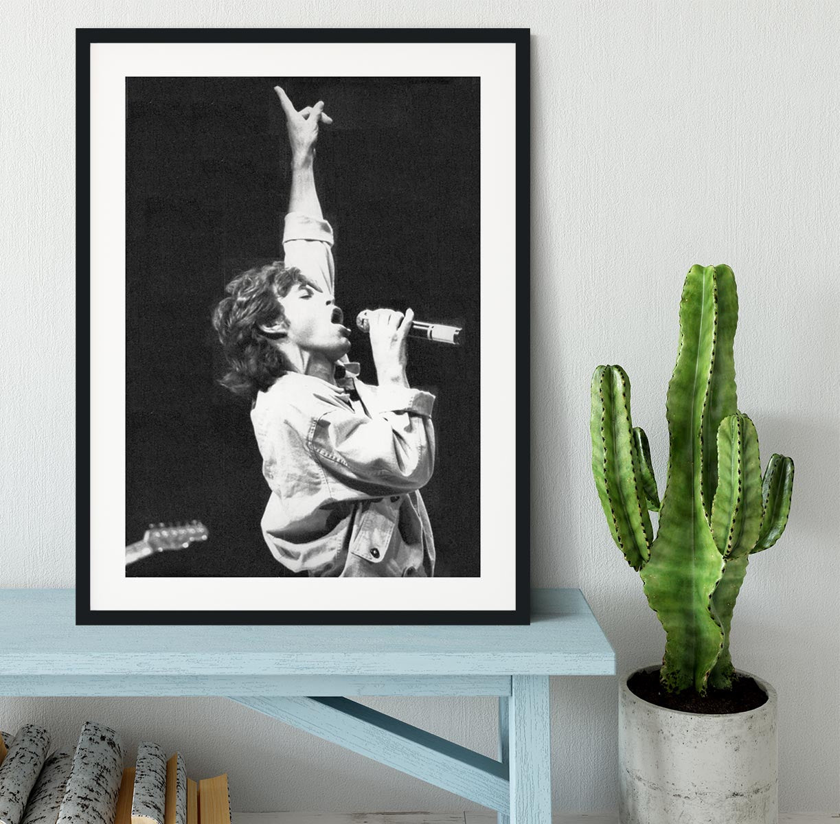 Mick Jagger in Glasgow Scotland Framed Print - Canvas Art Rocks - 1