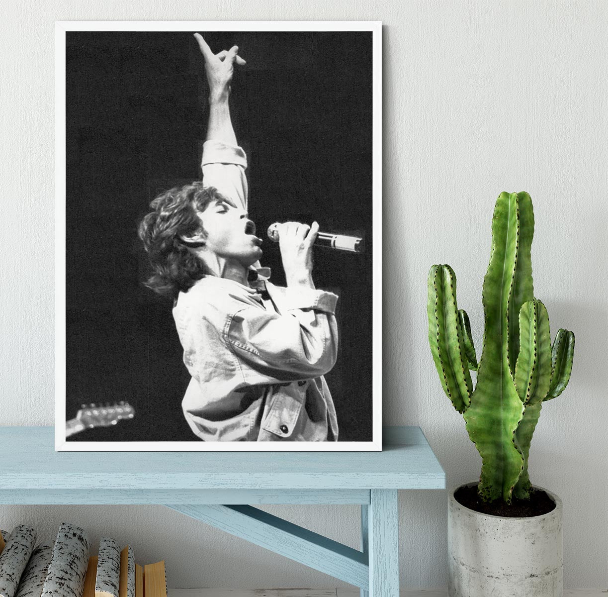 Mick Jagger in Glasgow Scotland Framed Print - Canvas Art Rocks -6