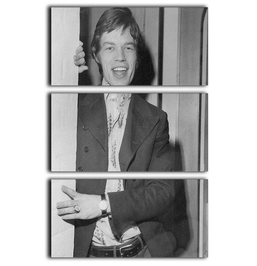 Mick Jagger in a door 3 Split Panel Canvas Print - Canvas Art Rocks - 1