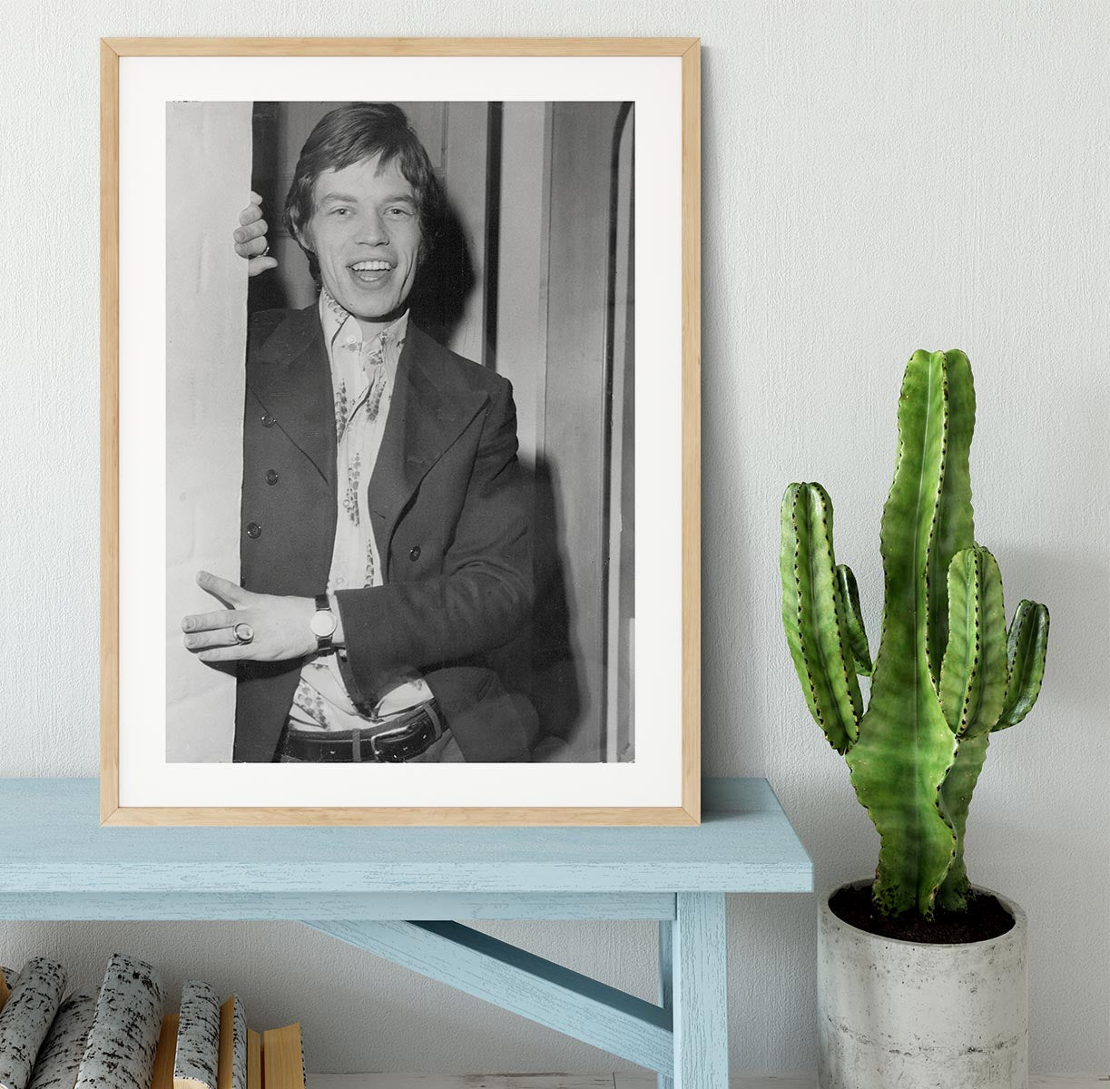 Mick Jagger in a door Framed Print - Canvas Art Rocks - 3
