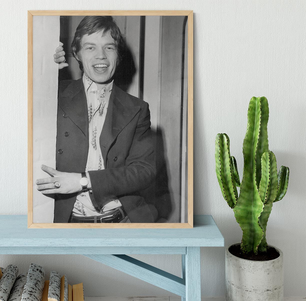 Mick Jagger in a door Framed Print - Canvas Art Rocks - 4