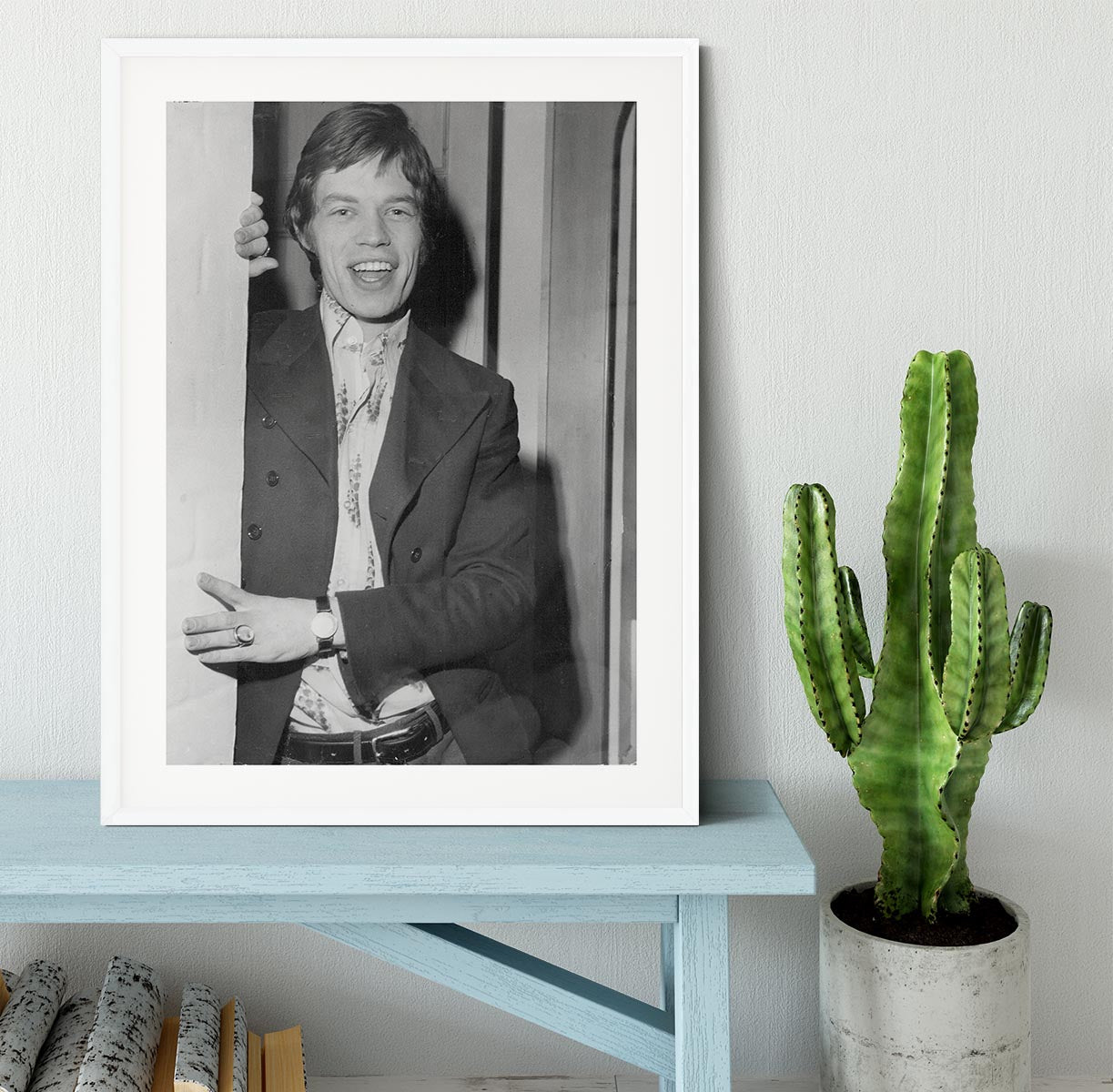 Mick Jagger in a door Framed Print - Canvas Art Rocks - 5