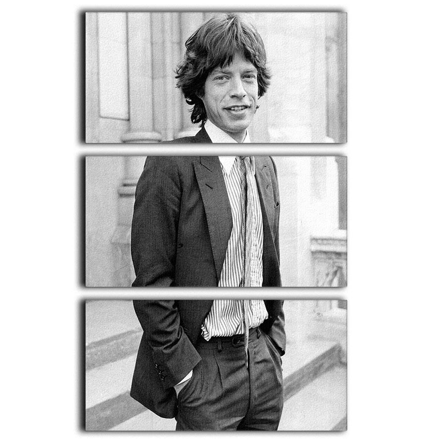 Mick Jagger in a tie 3 Split Panel Canvas Print - Canvas Art Rocks - 1