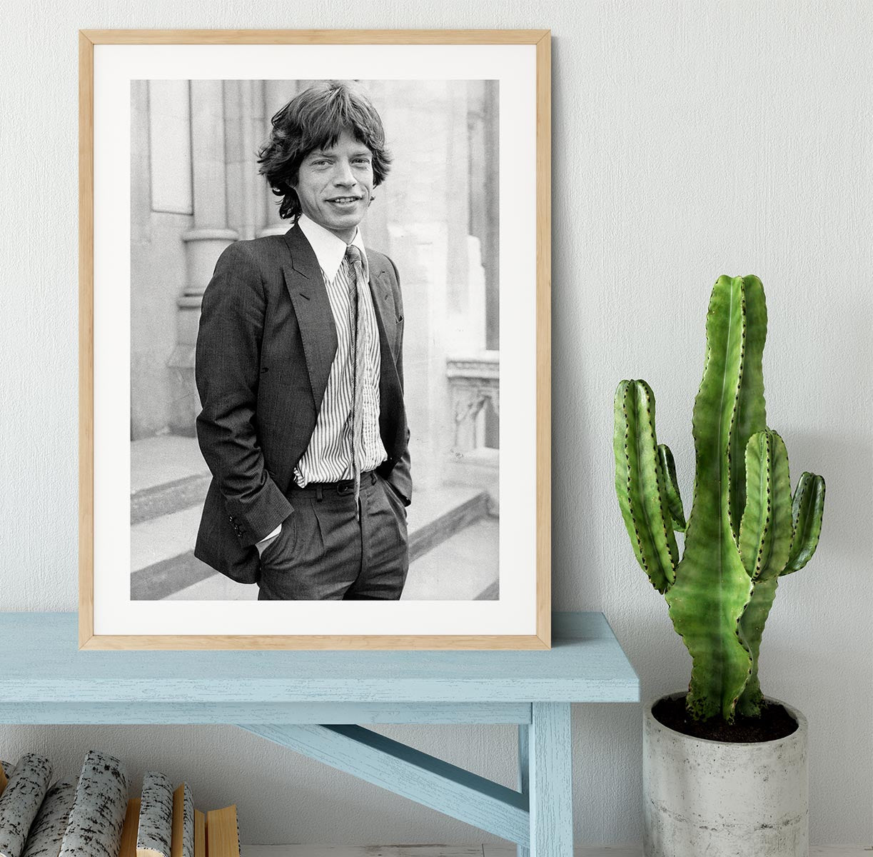 Mick Jagger in a tie Framed Print - Canvas Art Rocks - 3
