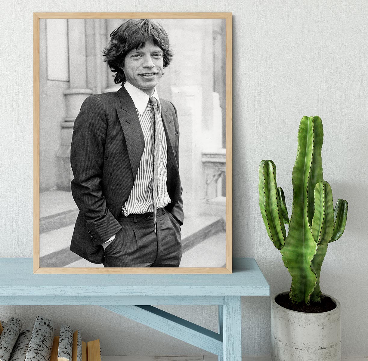 Mick Jagger in a tie Framed Print - Canvas Art Rocks - 4
