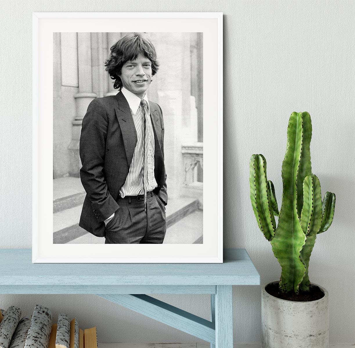 Mick Jagger in a tie Framed Print - Canvas Art Rocks - 5