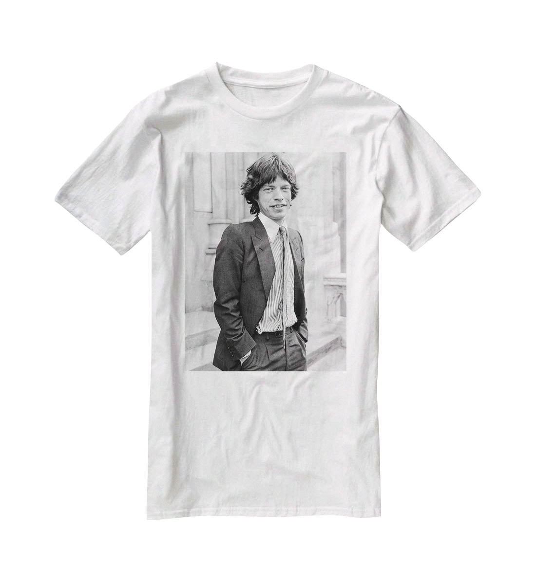 Mick Jagger in a tie T-Shirt - Canvas Art Rocks - 5