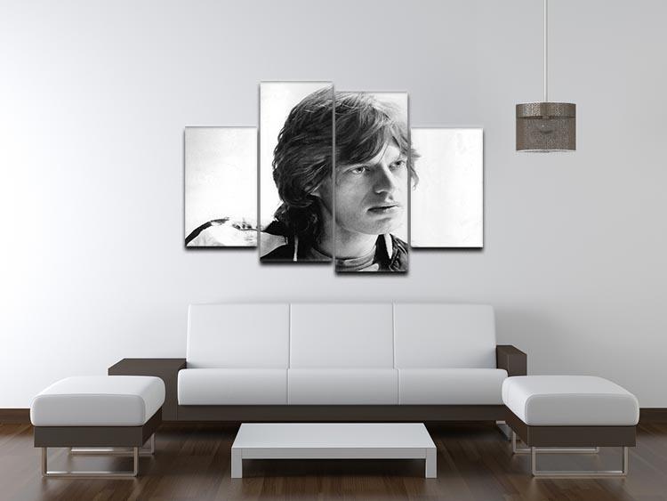 Mick Jagger in profile 4 Split Panel Canvas - Canvas Art Rocks - 3