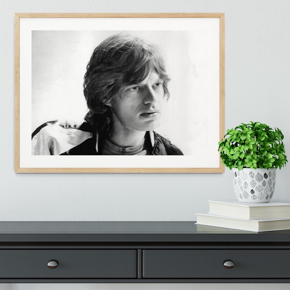 Mick Jagger in profile Framed Print - Canvas Art Rocks - 3