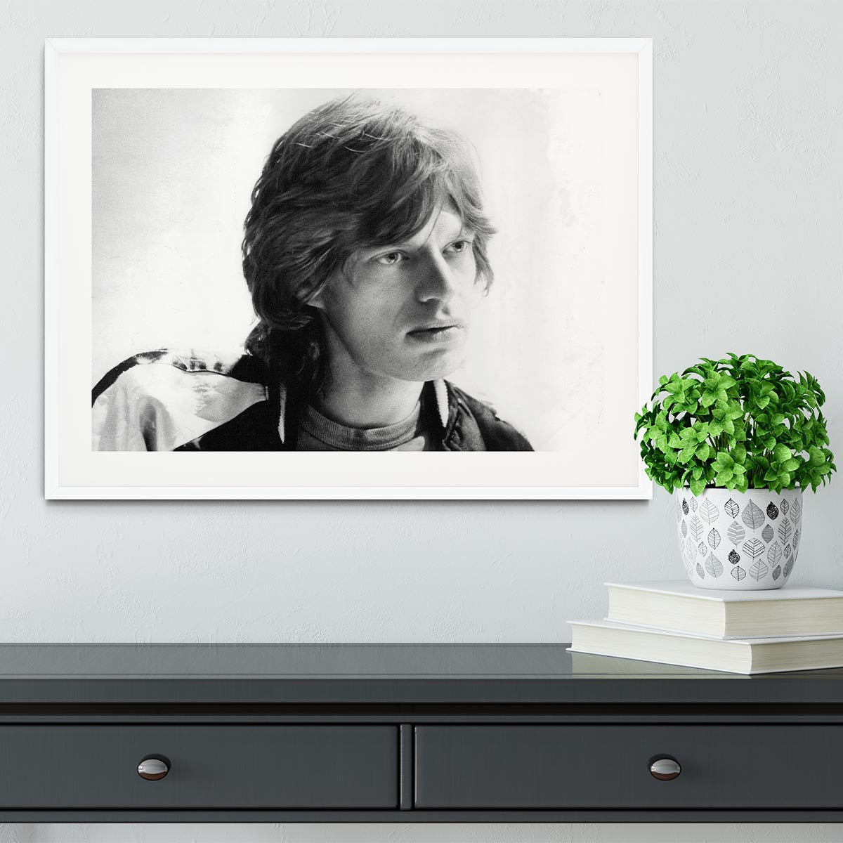 Mick Jagger in profile Framed Print - Canvas Art Rocks - 5