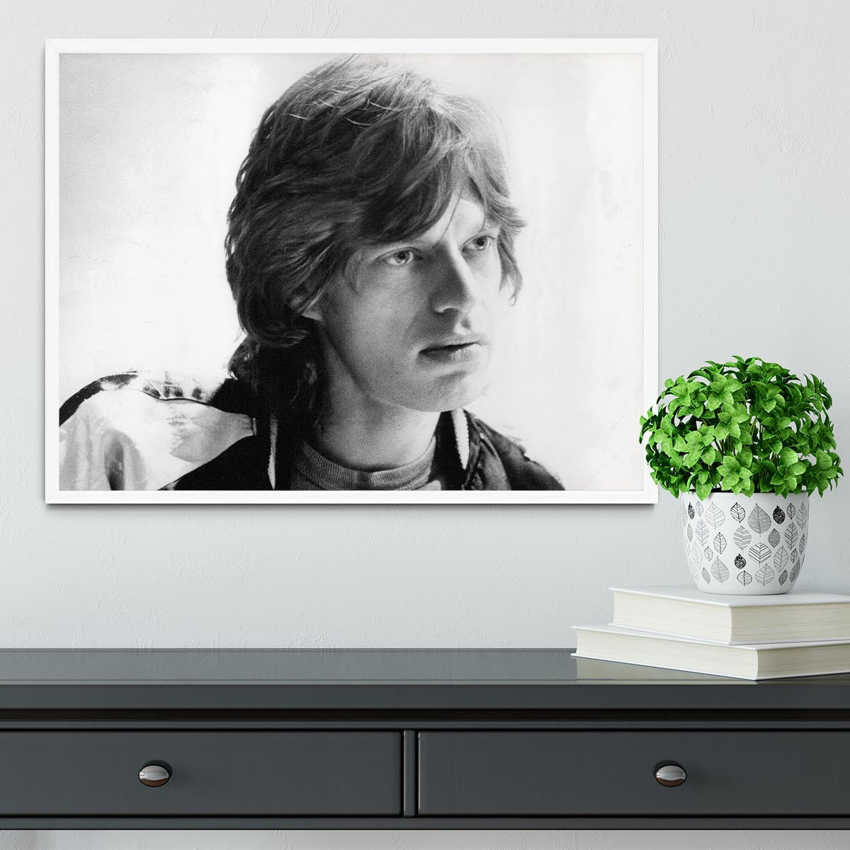 Mick Jagger in profile Framed Print - Canvas Art Rocks -6