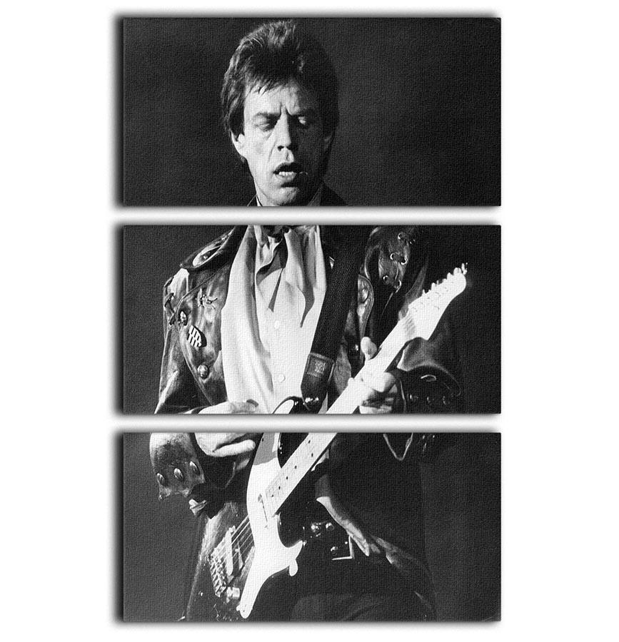 Mick Jagger on guitar 3 Split Panel Canvas Print - Canvas Art Rocks - 1
