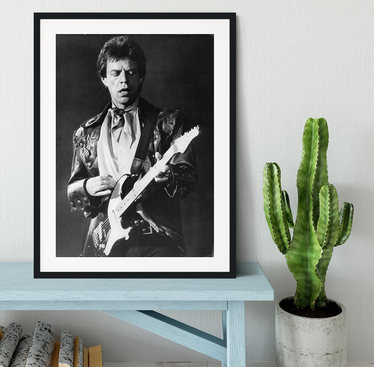 Mick Jagger on guitar Framed Print - Canvas Art Rocks - 1