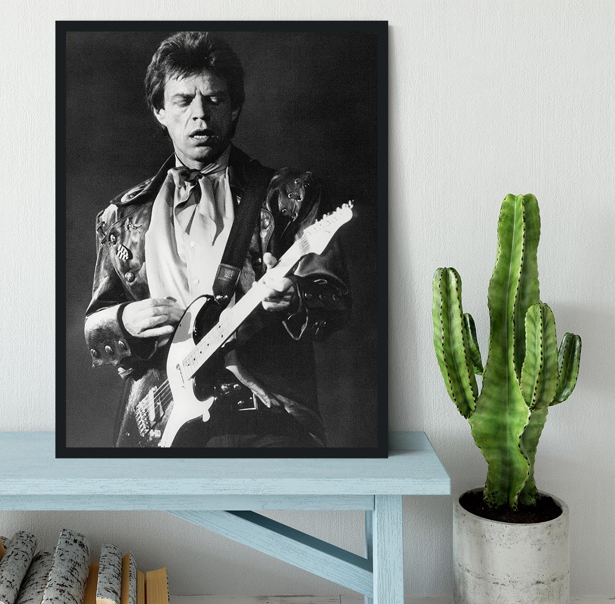 Mick Jagger on guitar Framed Print - Canvas Art Rocks - 2