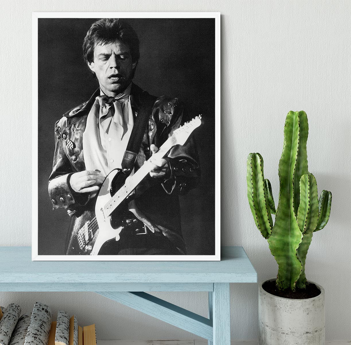 Mick Jagger on guitar Framed Print - Canvas Art Rocks -6