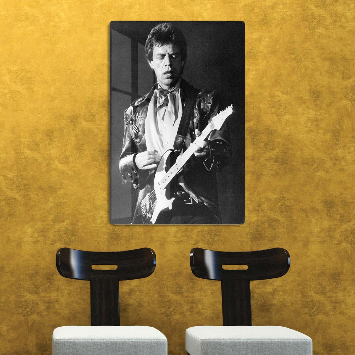 Mick Jagger on guitar HD Metal Print