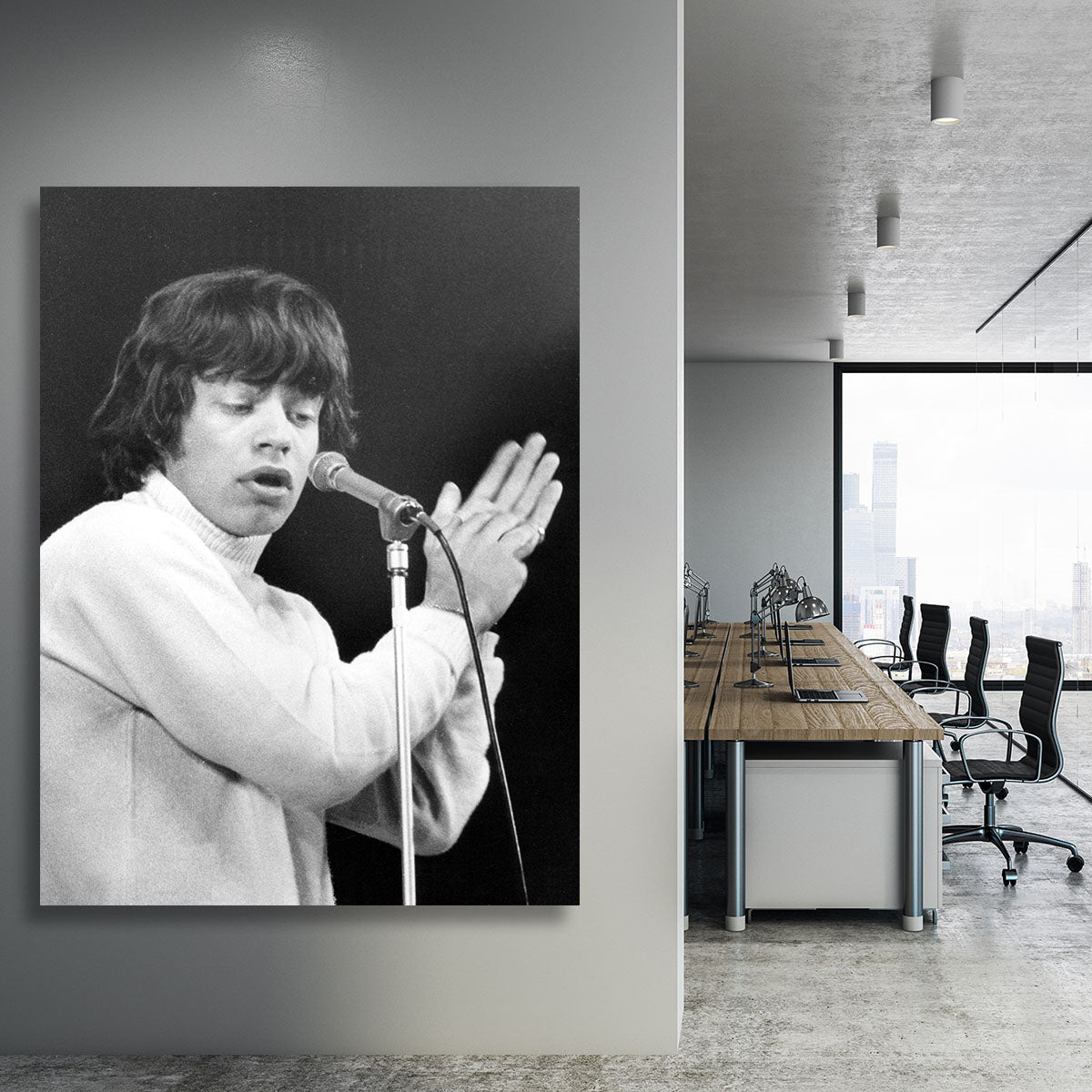 Mick Jagger on stage in 1965 Canvas Print or Poster - Canvas Art Rocks - 3