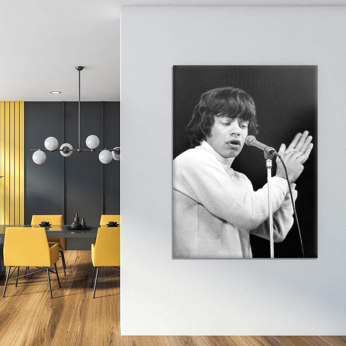 Mick Jagger on stage in 1965 Canvas Print or Poster - Canvas Art Rocks - 4
