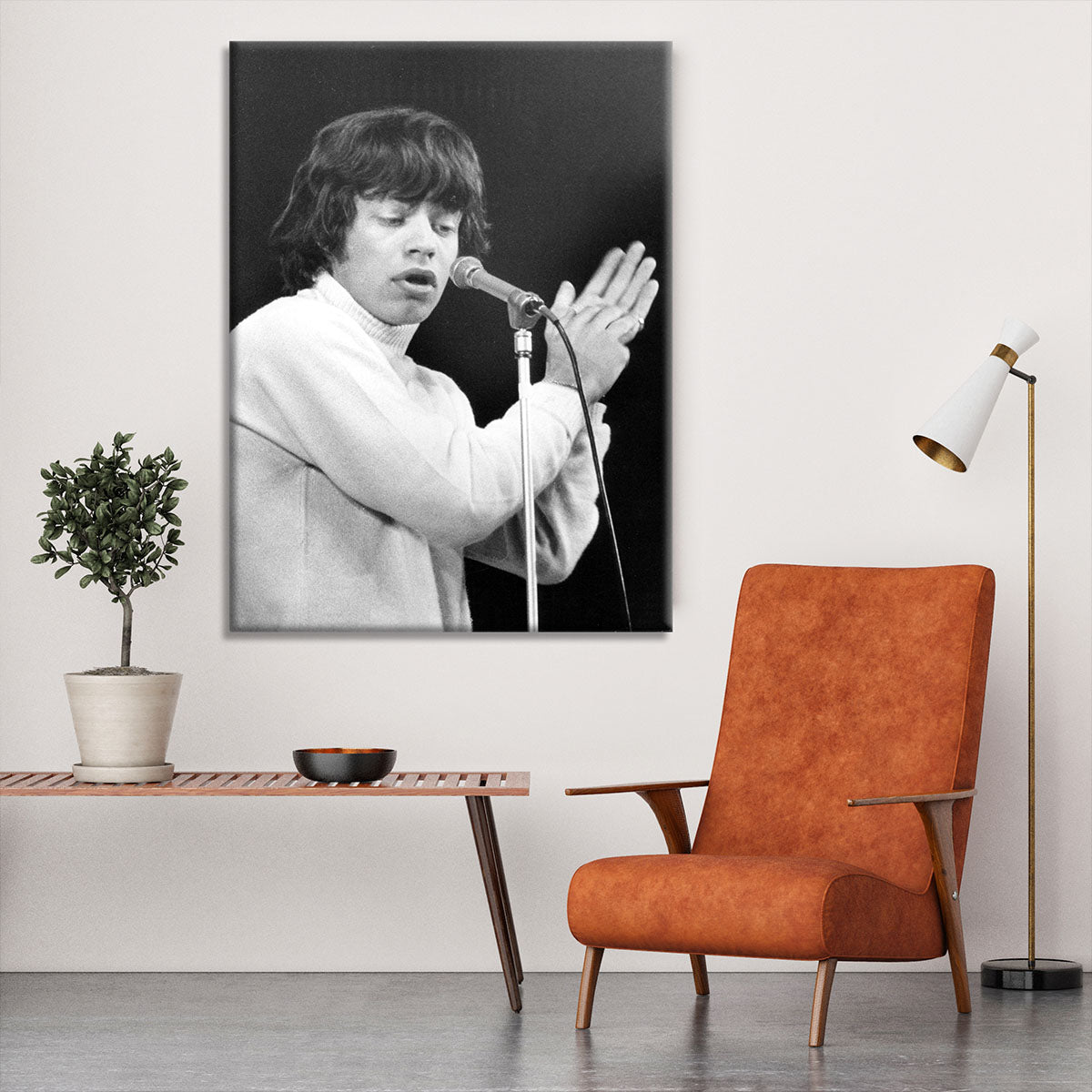 Mick Jagger on stage in 1965 Canvas Print or Poster - Canvas Art Rocks - 6
