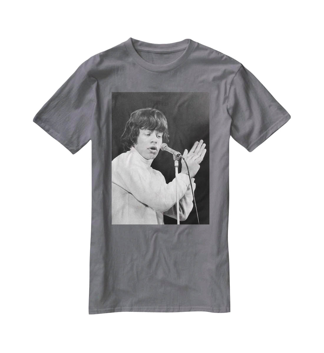 Mick Jagger on stage in 1965 T-Shirt - Canvas Art Rocks - 3
