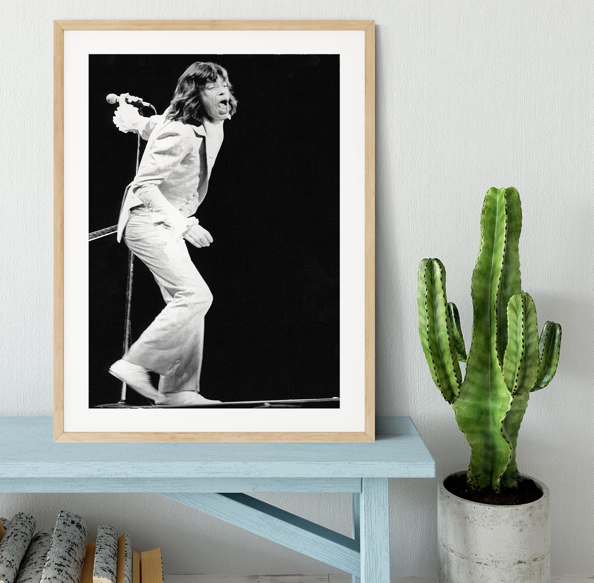 Mick Jagger on stage seventies Framed Print - Canvas Art Rocks - 3