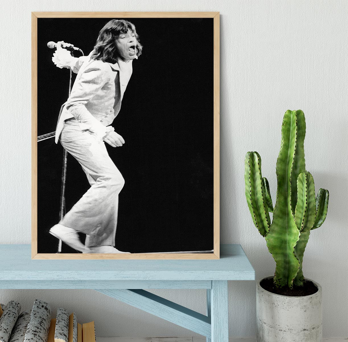 Mick Jagger on stage seventies Framed Print - Canvas Art Rocks - 4