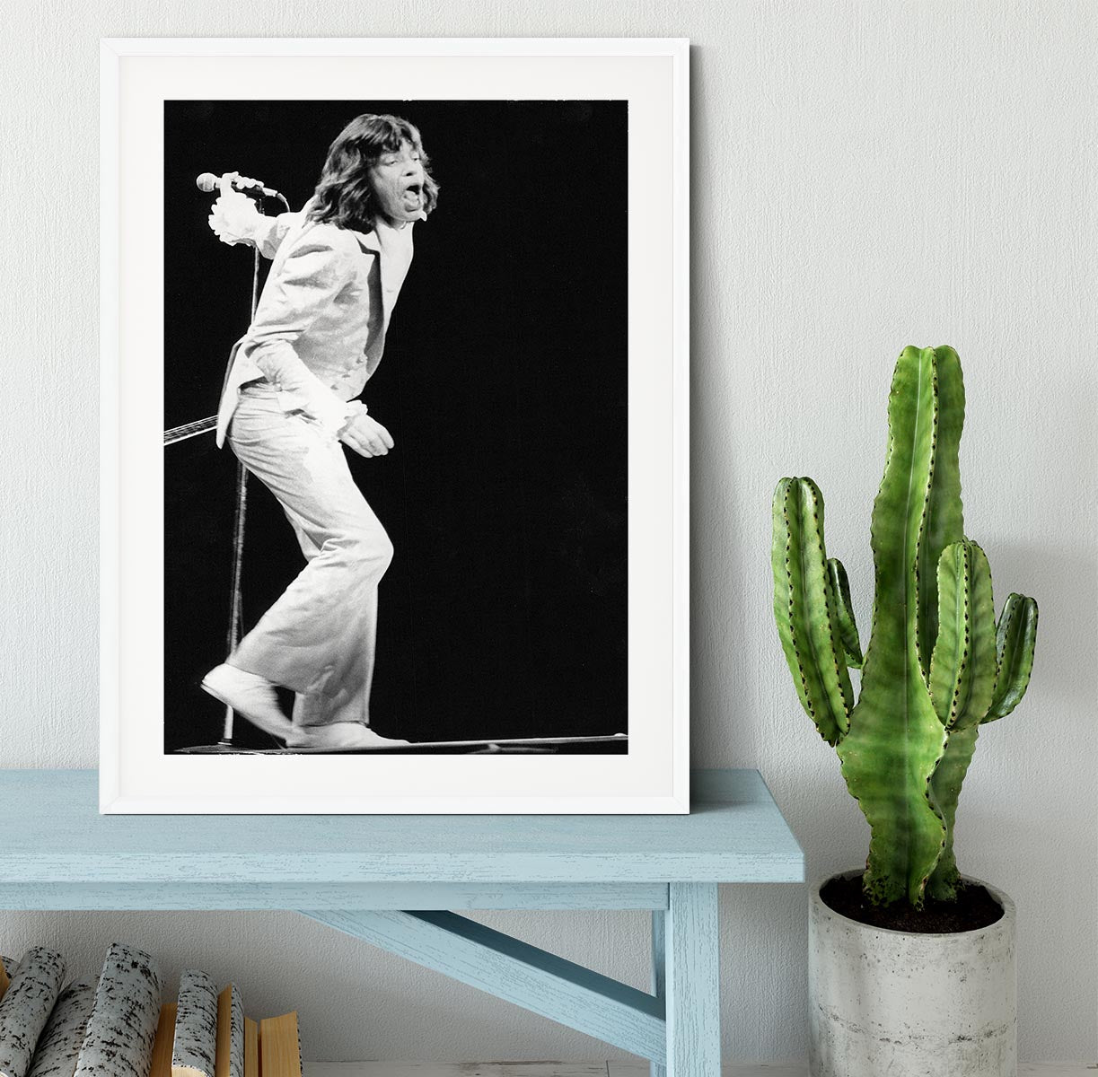 Mick Jagger on stage seventies Framed Print - Canvas Art Rocks - 5