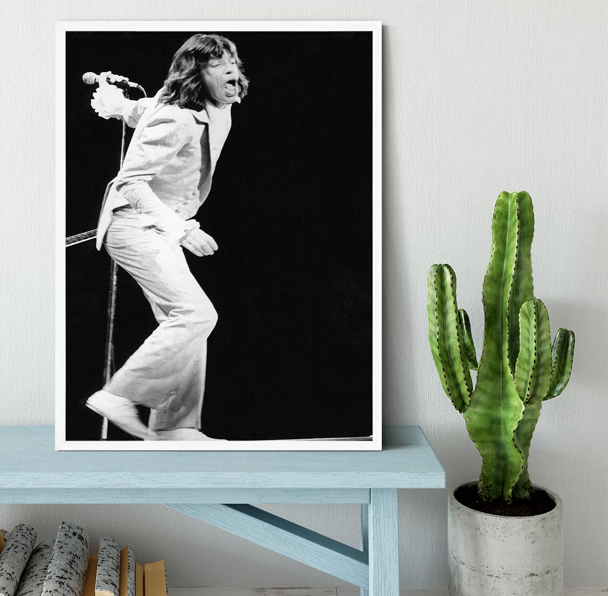 Mick Jagger on stage seventies Framed Print - Canvas Art Rocks -6