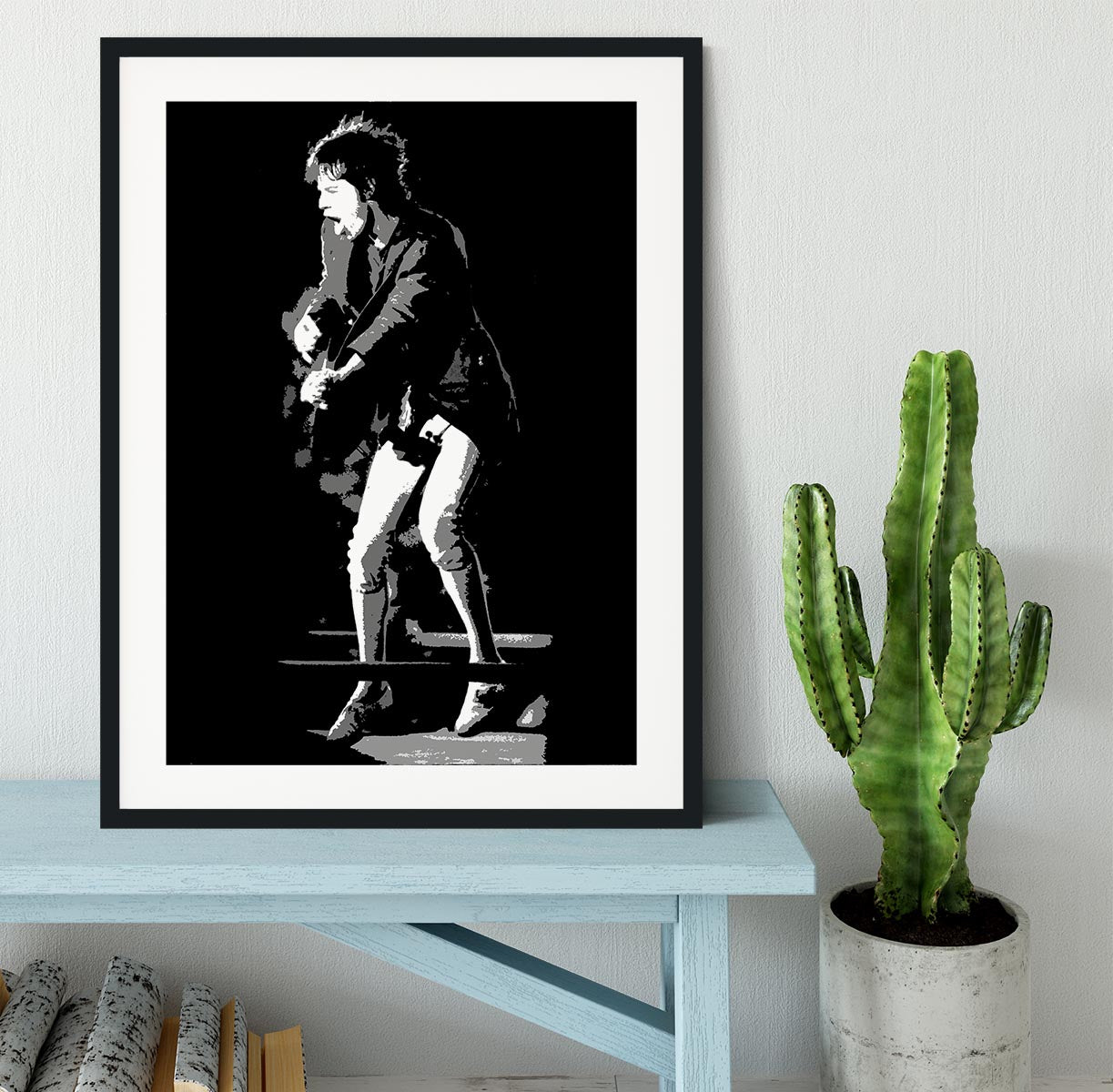 Mick Jagger pedal pusher style Framed Print - Canvas Art Rocks - 1