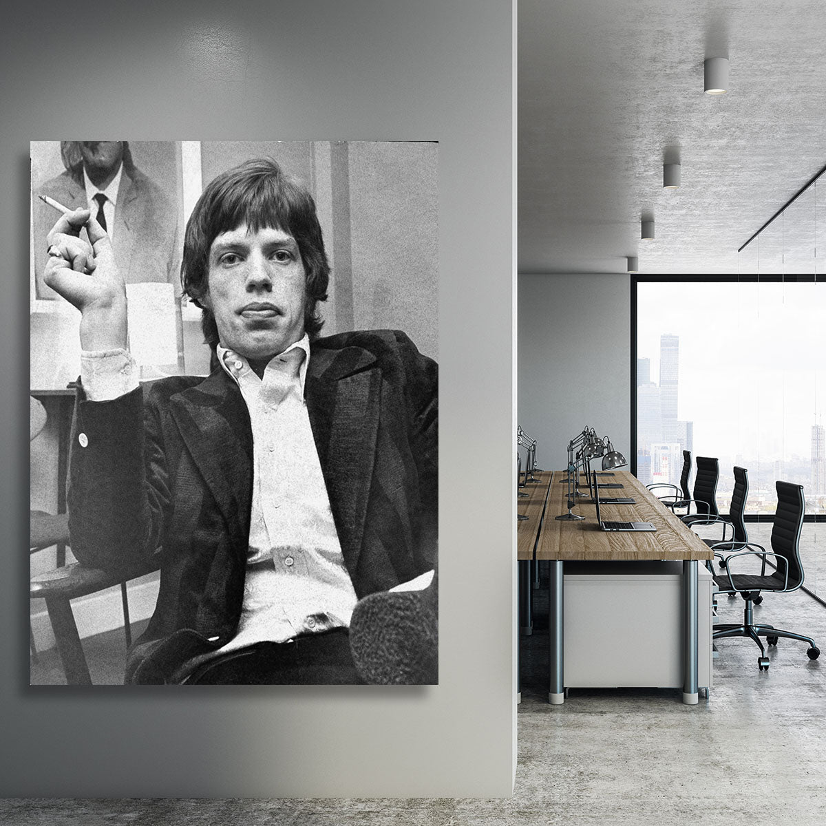 Mick Jagger with a smoke Canvas Print or Poster - Canvas Art Rocks - 3