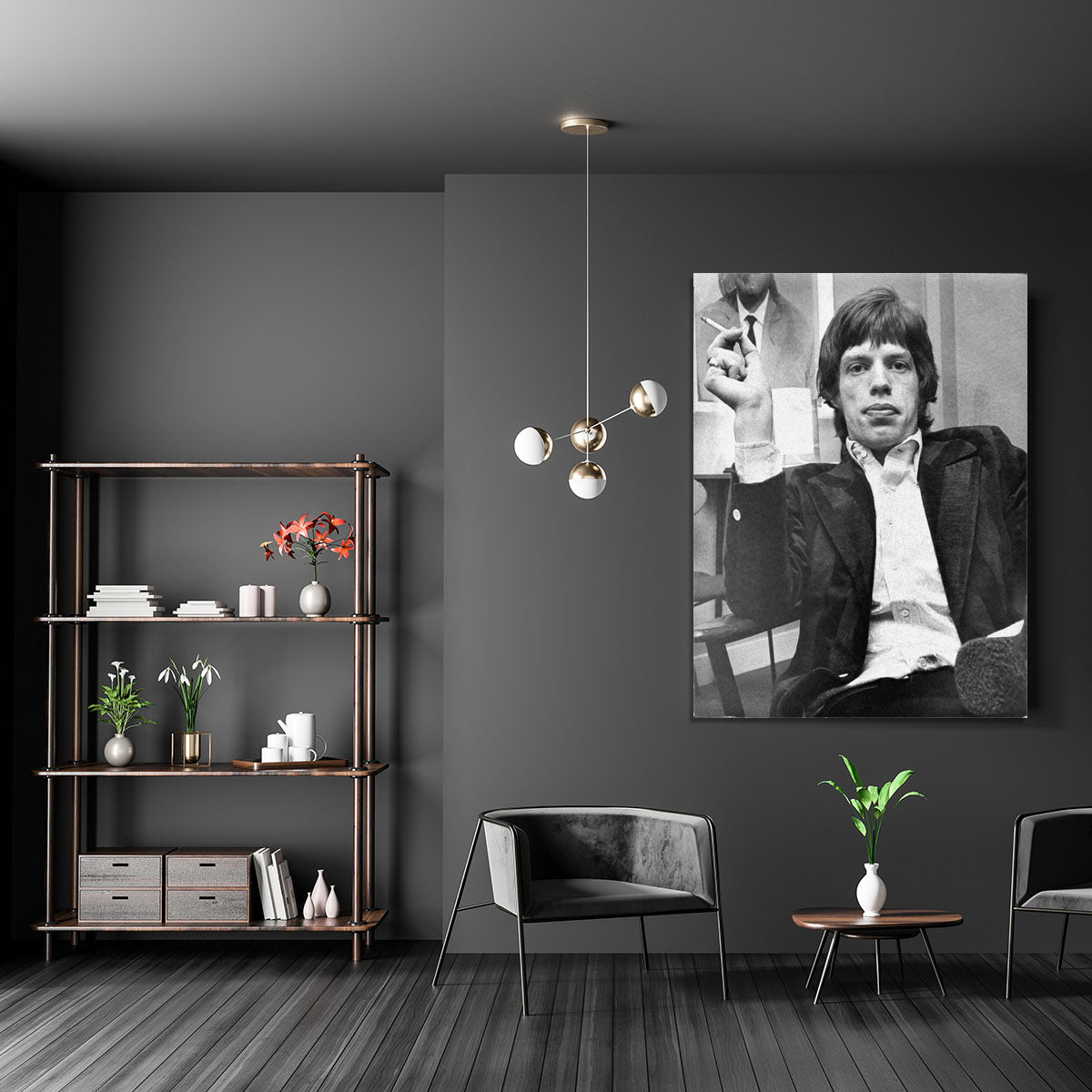 Mick Jagger with a smoke Canvas Print or Poster - Canvas Art Rocks - 5